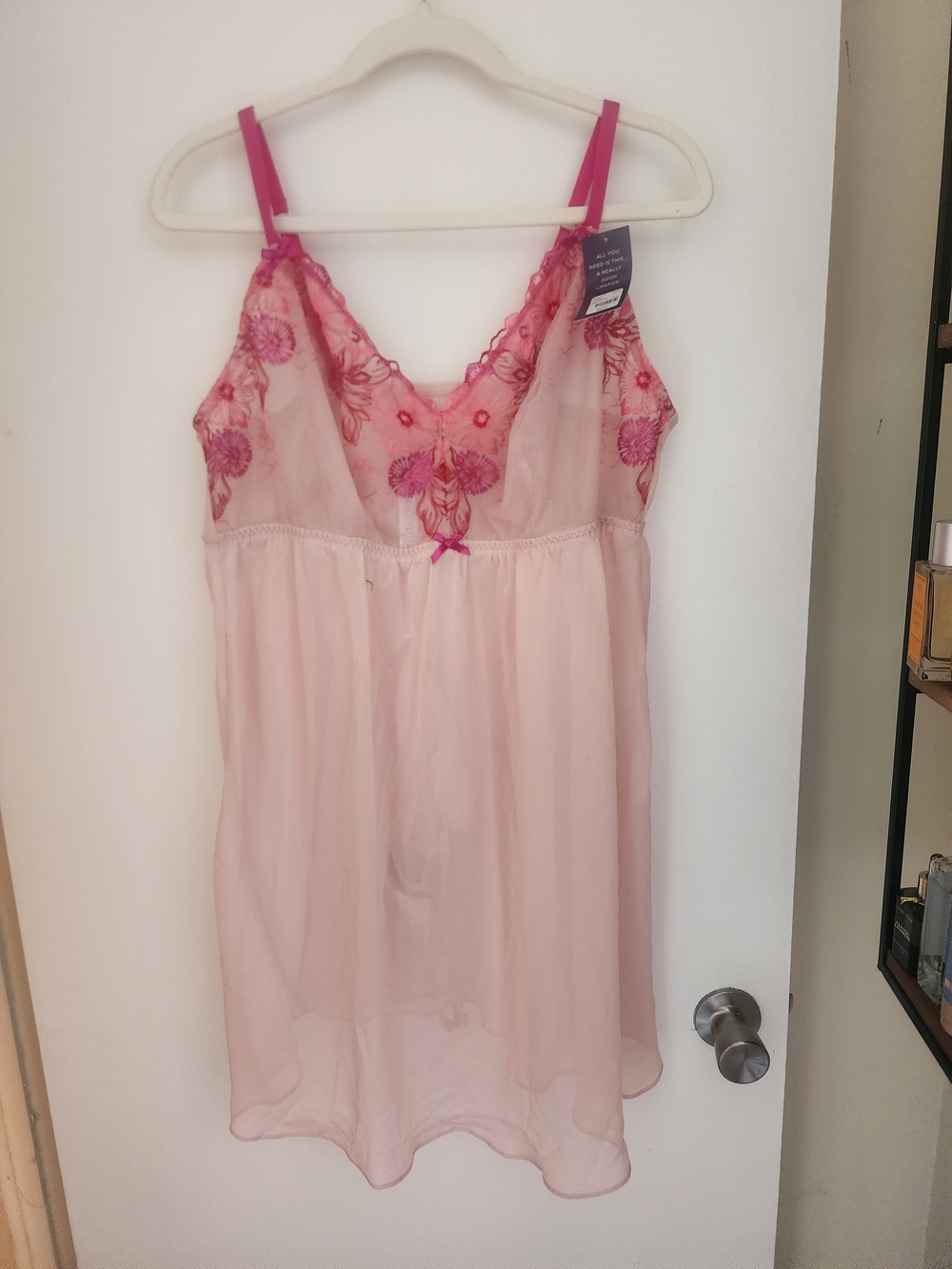 Cacique Pink Floral Mesh Babydoll Chemise Plus Size 22/24 NWT Sexy Babydoll - Picture 3 of 5